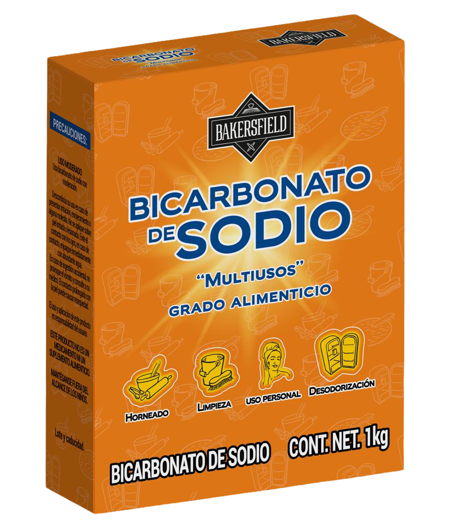 Bicarbonato de Sodio Multiuso Grado Alimenticio Bakersfield 1 kg para Repostería y Uso Doméstico