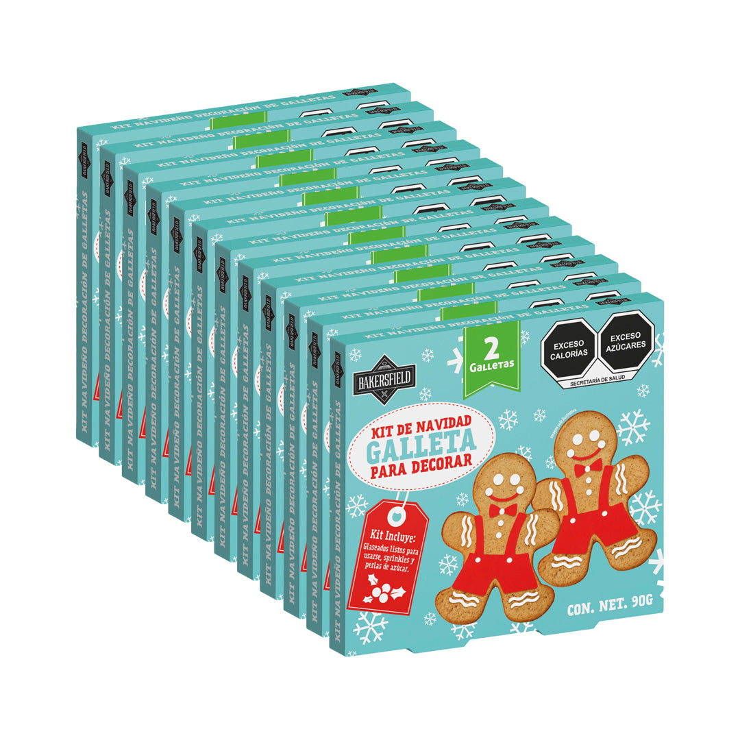 Bakersfield Kit 2 Muñecos de Jengibre Grande 90 g Caja con 12 Kits para Decorar, Incluye 24 Figuras de Jengibre