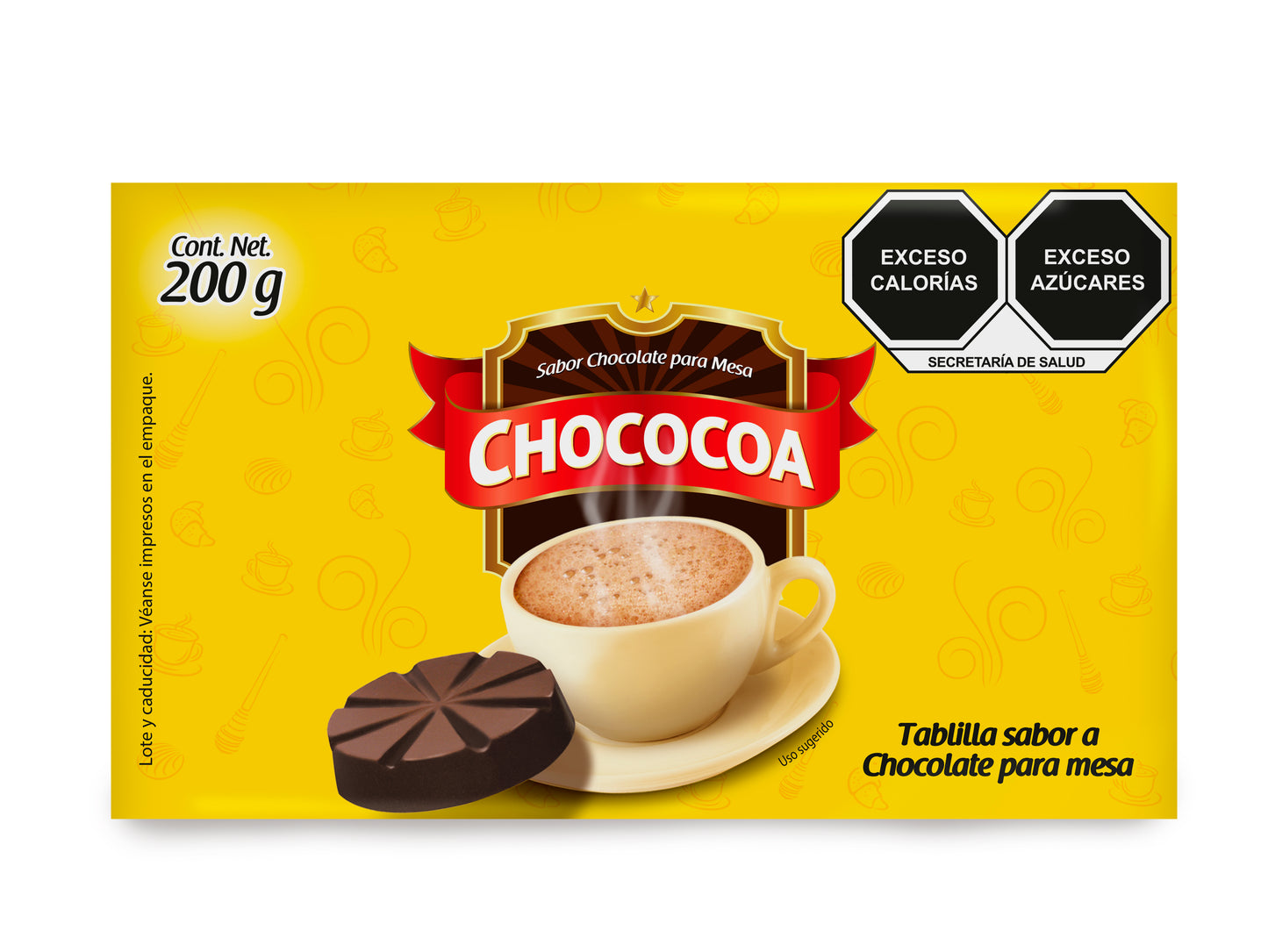 Chocolate de Mesa Marqueta Chococoa 200 g para Bebidas y Preparaciones de Chocolate