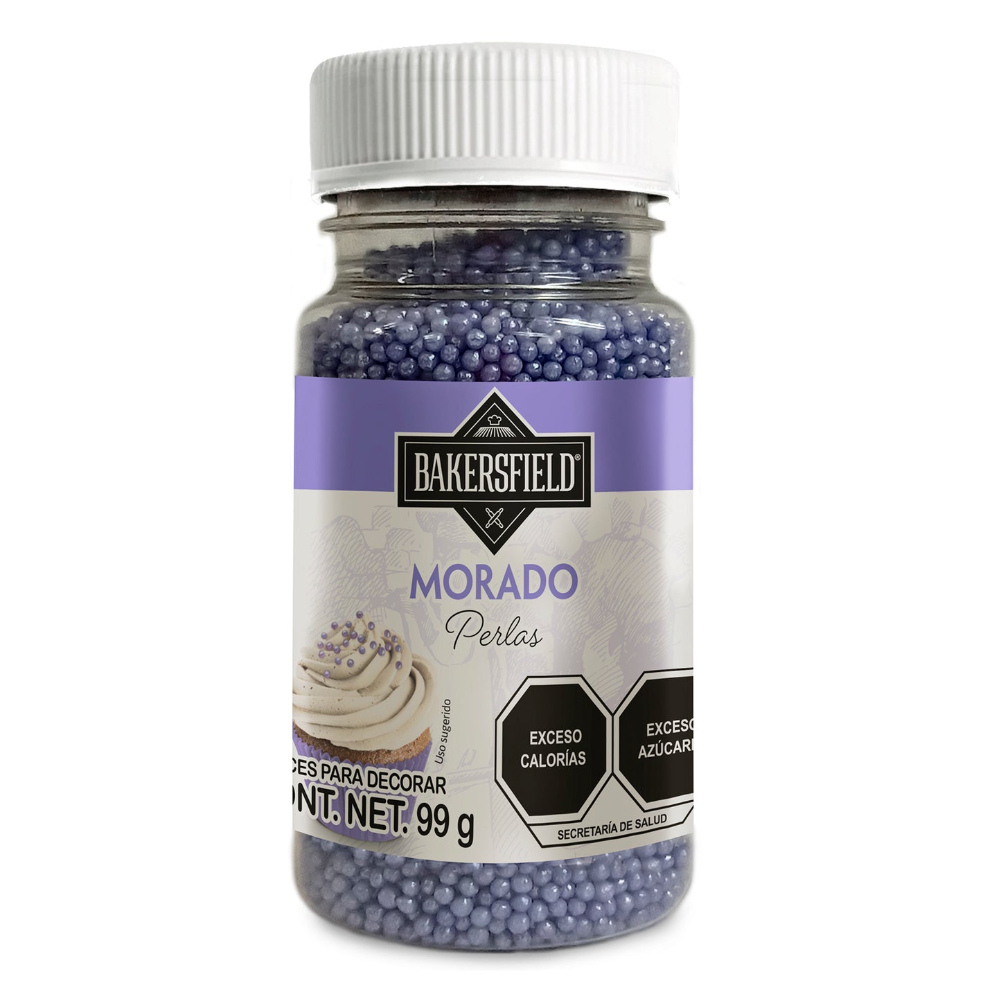 Perlas de Azúcar Morado Bakersfield 99 g para Decoración de Repostería