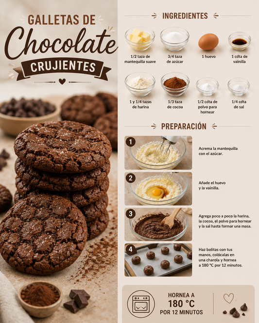Galletas de Chocolate Crujientes