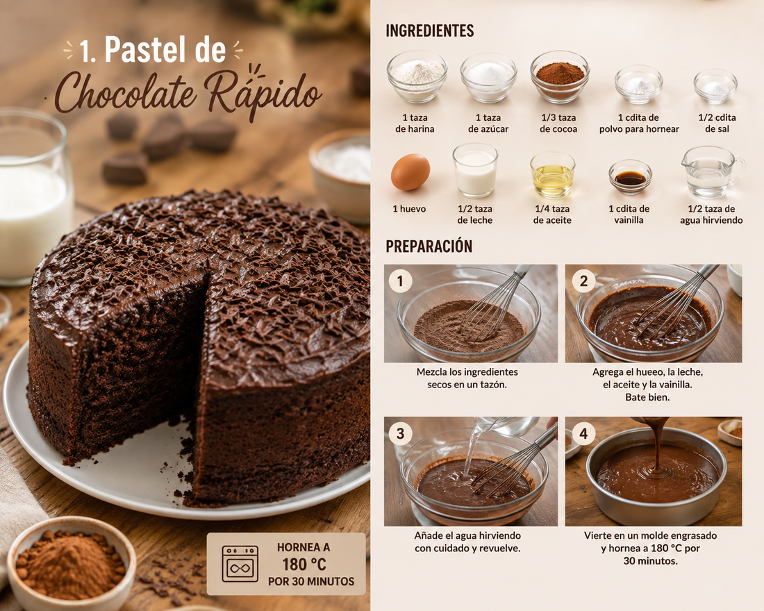 Pastel de Chocolate Rápido