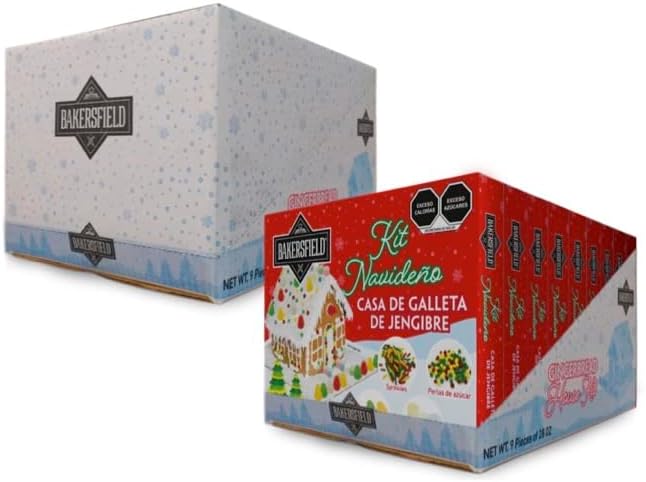 Bakersfield Kit Casa de Jengibre Grande 795 g Caja con 9 Kits para Decorar