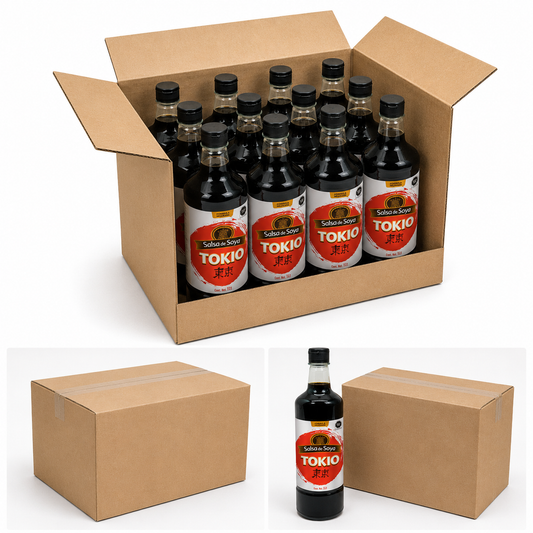 Salsa de Soya Tokio Caja con 12 Piezas de 1 L c/u (Contenido Total: 12 L) para Cocina Asiática, Marinados y Sazonar Alimentos