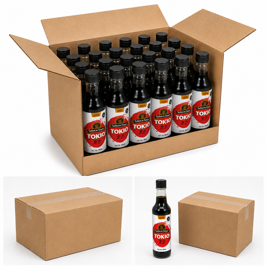 Salsa de Soya Tokio Caja con 24 Piezas de 350 ml c/u (Contenido Total: 8.4 L) para Cocina Asiática, Marinados y Sazonar Alimentos