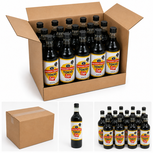 Sazonador Líquido Tokio Caja con 12 Piezas de 1 L c/u (Contenido Total: 12 L) para Carnes, Marinados y Cocina Oriental