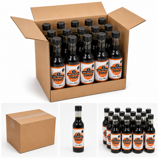 Salsa Tipo Inglesa Tokio Caja con 12 Piezas de 180 ml c/u (Contenido Total: 2.16 L) para Carnes, Mariscos y Cocina Tradicional