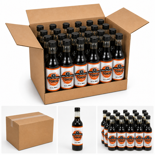 Salsa Tipo Inglesa Tokio Caja con 24 Piezas de 360 ml c/u (Contenido Total: 8.64 L) para Carnes, Mariscos y Cocina Tradicional