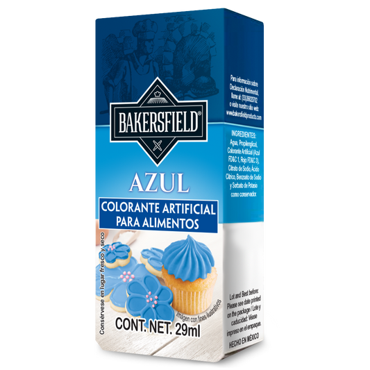 Bakersfield Set de 12 varios colorantes alimentarios concentrados Azul, 29 ml c/u (348 ml) para Repostería y Decoración