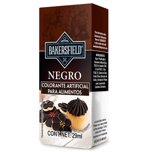 Bakersfield Set de 12 varios colorantes alimentarios concentrados Negro, 29 ml c/u (348 ml) para Repostería y Decoración (Copia)