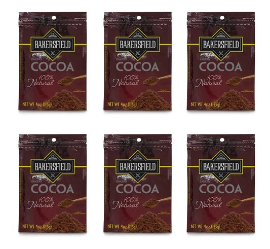 Bakersfield Set de 6 Cocoa 100% Natural 113 g c/u (Contenido Total: 678 g) para Repostería y Horneado