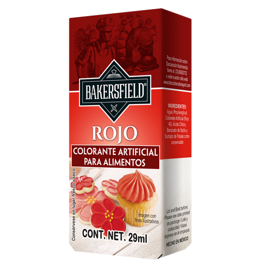 Bakersfield Set de 12 varios colorantes alimentarios concentrados Rojo,  29 ml c/u (348 ml) para Repostería y Decoración