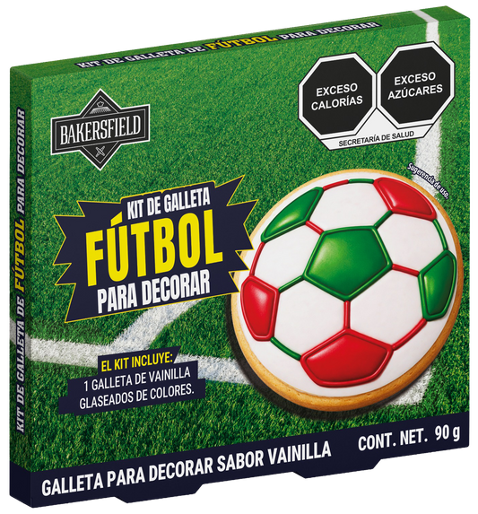 Kit Bakersfield Galleta Decorar Fútbol Vainilla 90g 12 Pack