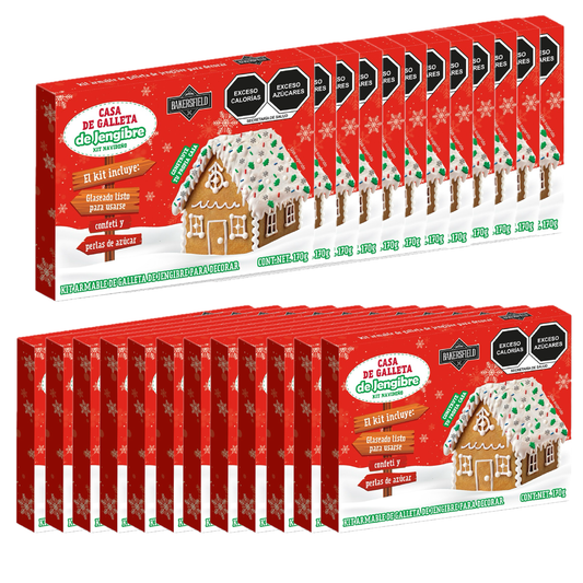 Bakersfield Kit Casa de Jengibre 170 g Pack con 24 Kits para Decorar (2 Cajas de 12)