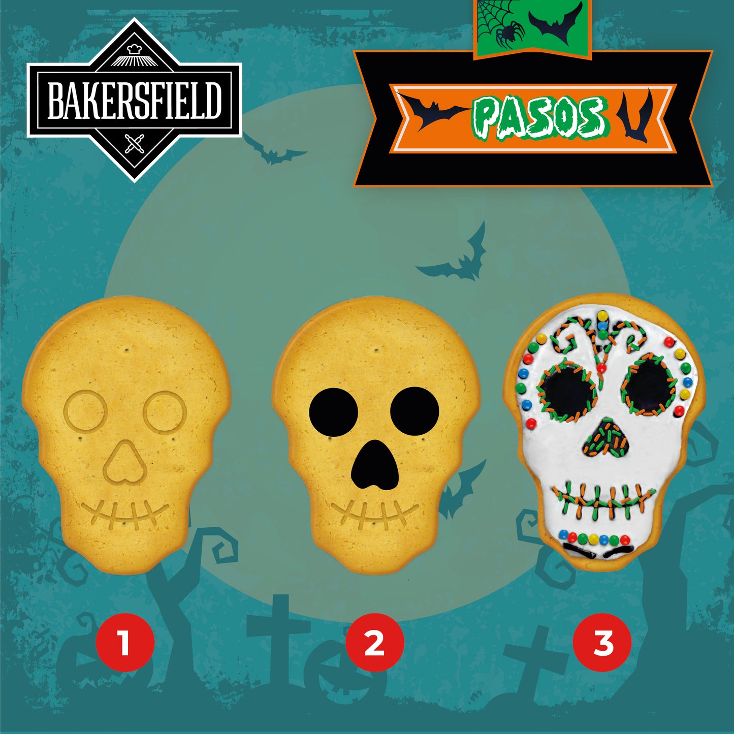 Kit De 12 Galletas Para Decorar Bakersfield De Halloween 80g