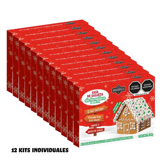 Bakersfield Kit Galleta de Jengibre 170 g Caja con 12 Kits para Decorar